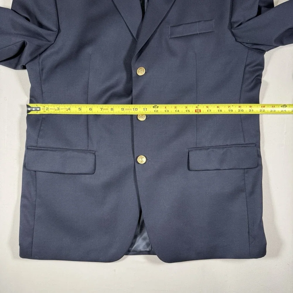 Ralph Lauren Mens Navy Wool Blazer Gold Buttons 43R Classic Sport Coat